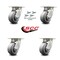 Service Caster 4 Inch Kingpinless Thermoplastic Rubber Wheel Swivel Caster Set with Swivel Lock SCC-KP30S420-TPRRF-BSL-4 - alternate 2